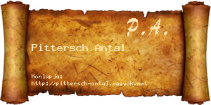 Pittersch Antal névjegykártya